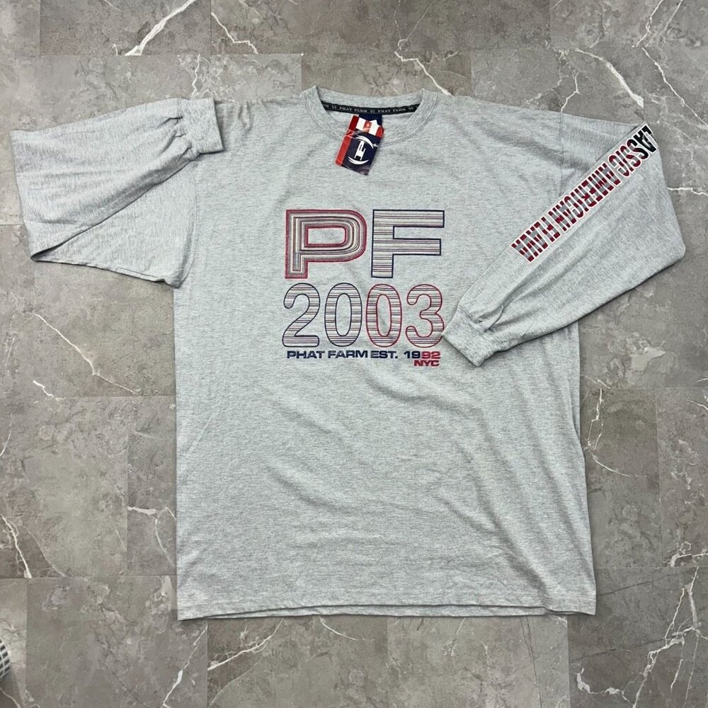 Vintage Phat‎ Farm Graphic Tee Mens 3XL Long Sleeve Hip Hop Dead Stock USA Made